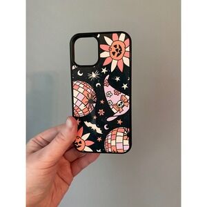 Halloween Disco Ball iPhone 12 Mini Case Black Pink Retro Spooky Witchy Pumpkin